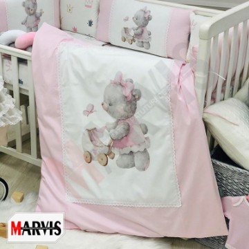Set Lenjerie Pat Bețuș Bebe/Copii 7 Piese Teddy Kids Toys Roz